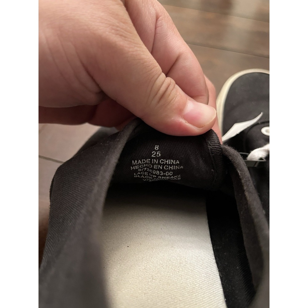 Old Navy Boys Shoes Size 8 Black Canvas - Picture 5 of 6